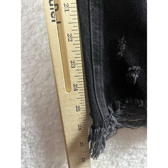 Free People We The Free Jeans Womens 25 Button Fly Straight Leg Distressed Black - Picture 13 of 16